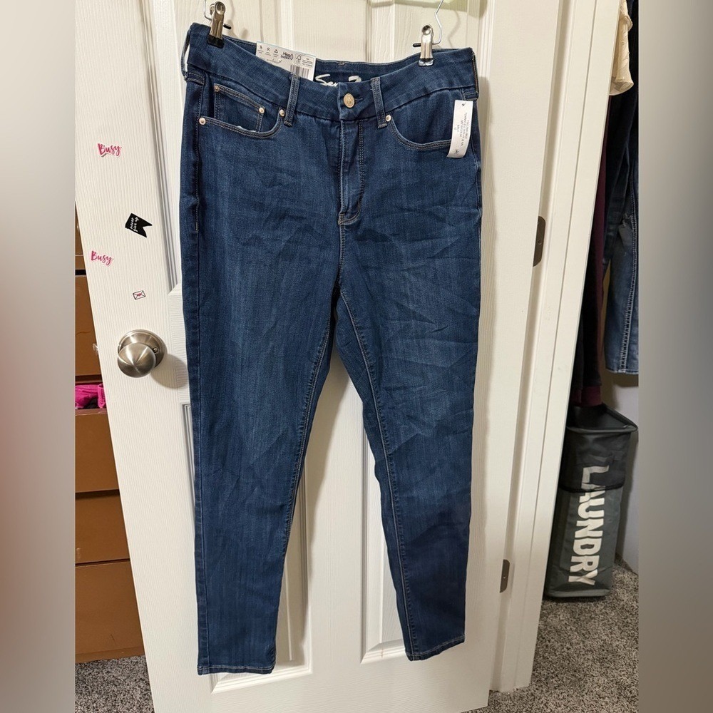 Seven7 Tummyless Skinny Jeans Womens 10 Birch New‎ High Rise Slimming MY1975DE24